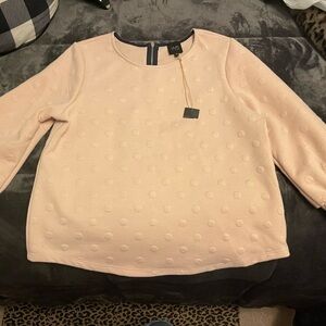 W5 Blush Textured Dot Long Sleeve Top